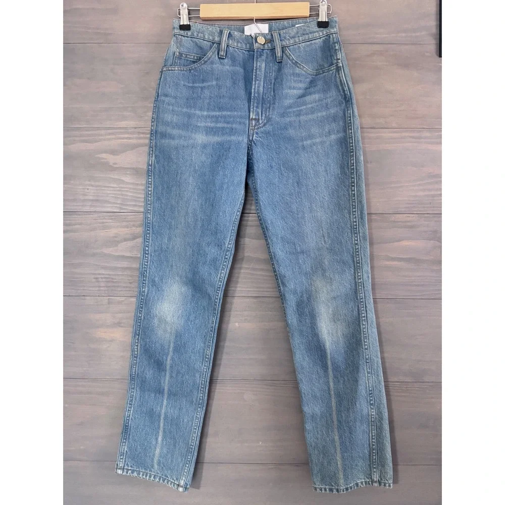 FRAME DENIM LE ITALIEN STRAIGHT JEANS - PURE BLUE‎ SIZE 24 - Picture 6 of 12
